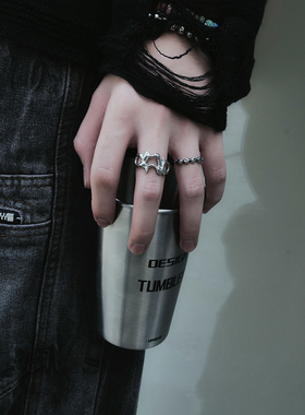 冷淡风液态金属高级感男女戒指