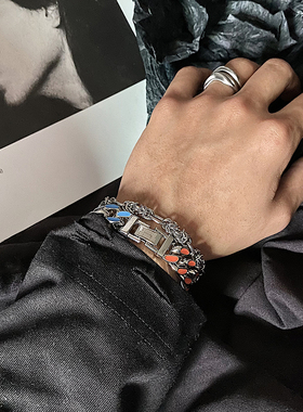 saz彩色高街风格古巴cuban潮手链