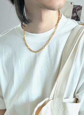 潮流甜酷叠戴钛钢素链男女项链