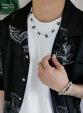 SAZ原创小众设计太极拼接项链