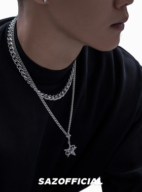 SAZ原创设计古巴链五角星项链