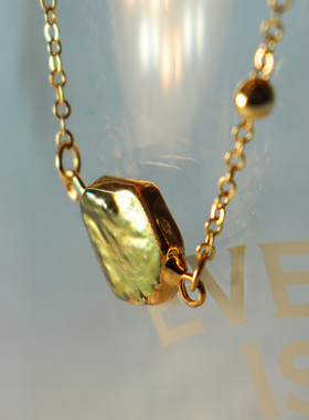 淡水珍珠几何镶嵌巴洛克个性镀金