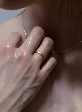 钛钢男士旺财不掉色素圈戒指