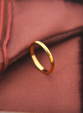 钛钢不掉色极简亮面情侣戒