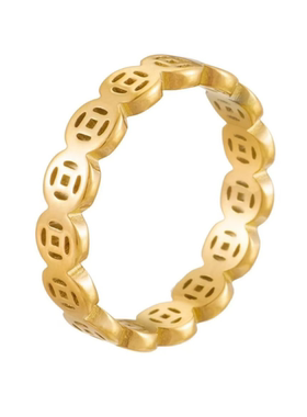 马年铜钱招财转运不掉色戒指