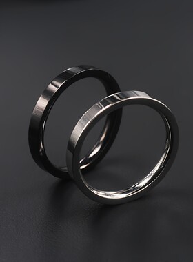 极简钛钢不褪色光面情侣尾戒