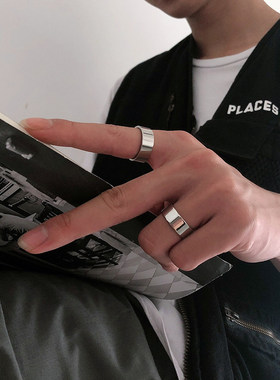 极简素圈钛钢不褪色情侣戒指