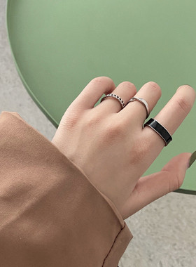 ins冷淡风嘻哈小众设计3件套戒指