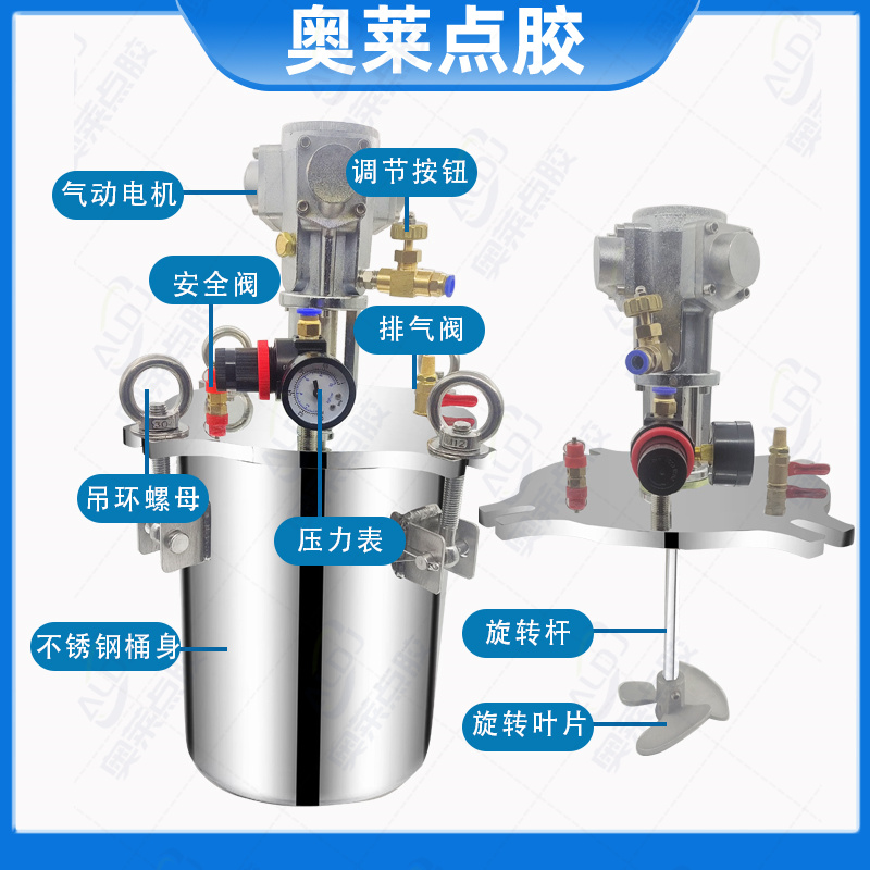 奥莱304点胶压力桶压力罐不锈钢压力桶下出料锥底搅拌桶储物桶 - 图0