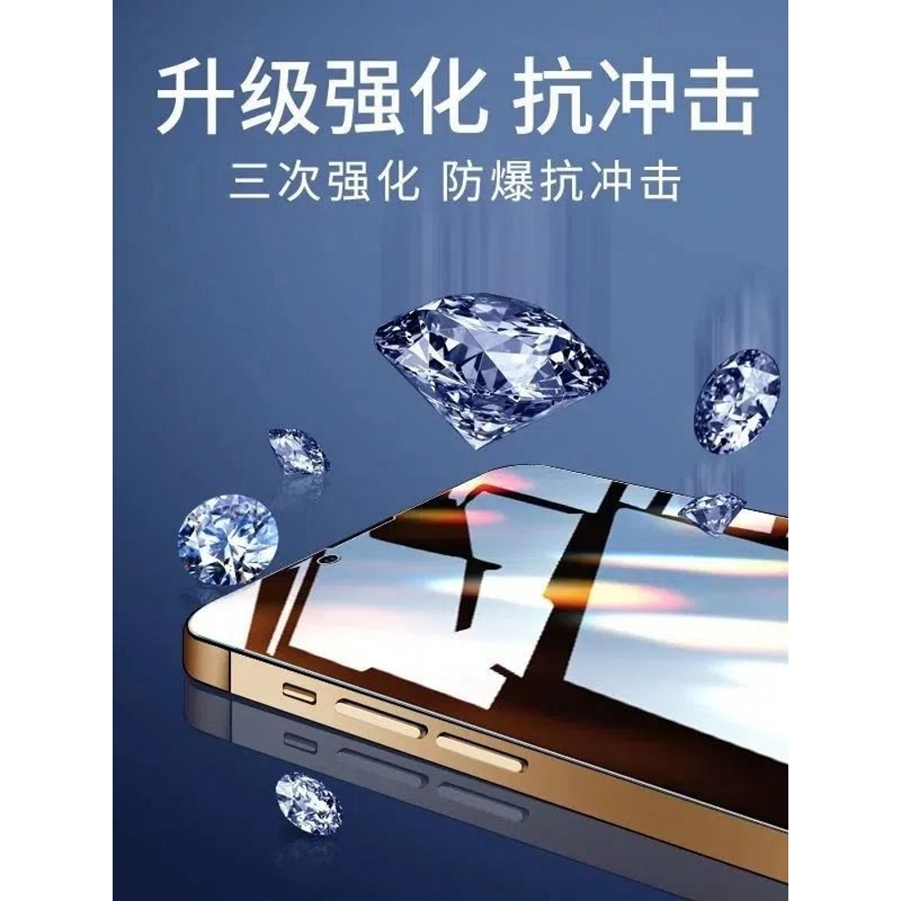 [不沾指纹]能适适用iphone16钢化膜苹果15promax手机13防窥14全屏12全包xsmax贴膜XR防摔por高清plus保护屏11 - 图0