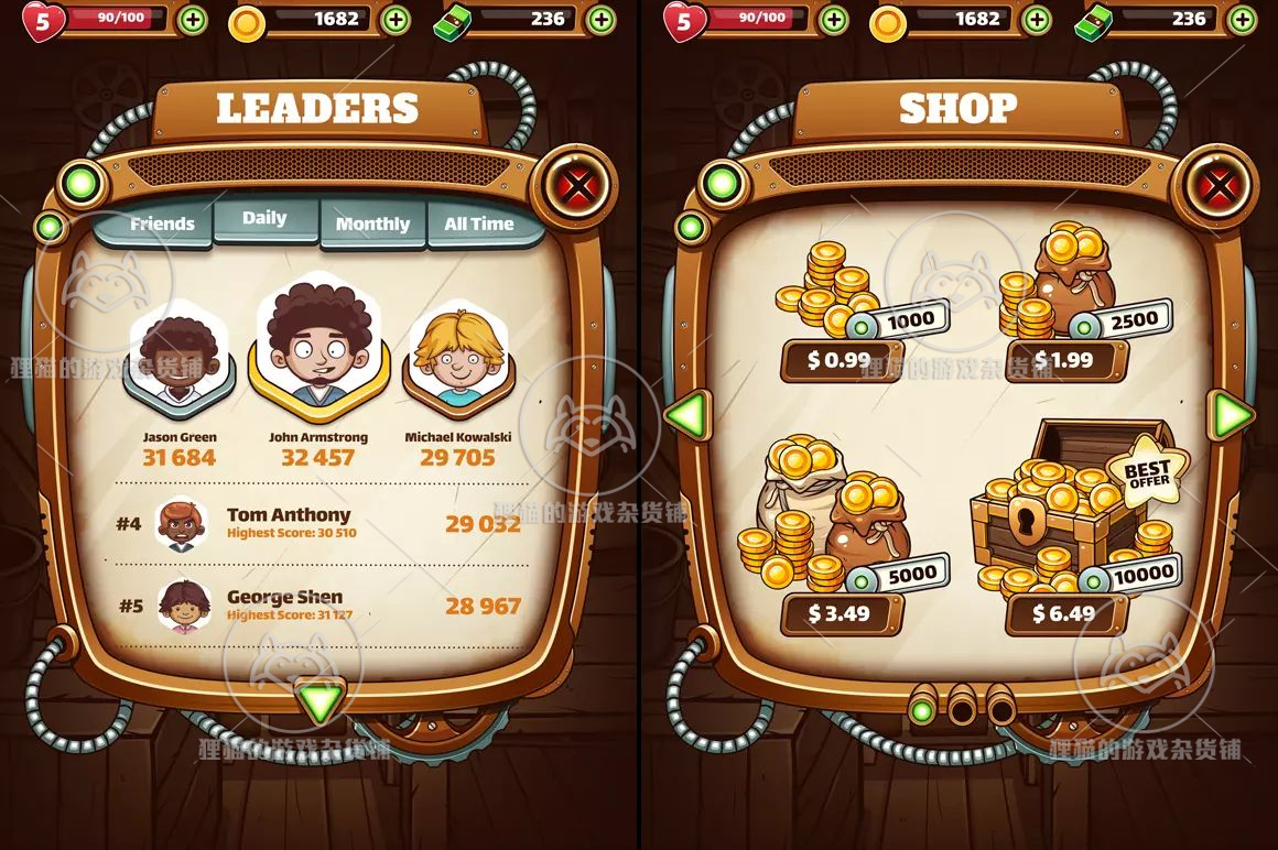 Unity Steampunk Game GUI Graphical User Interface 1.0 包更新 - 图2