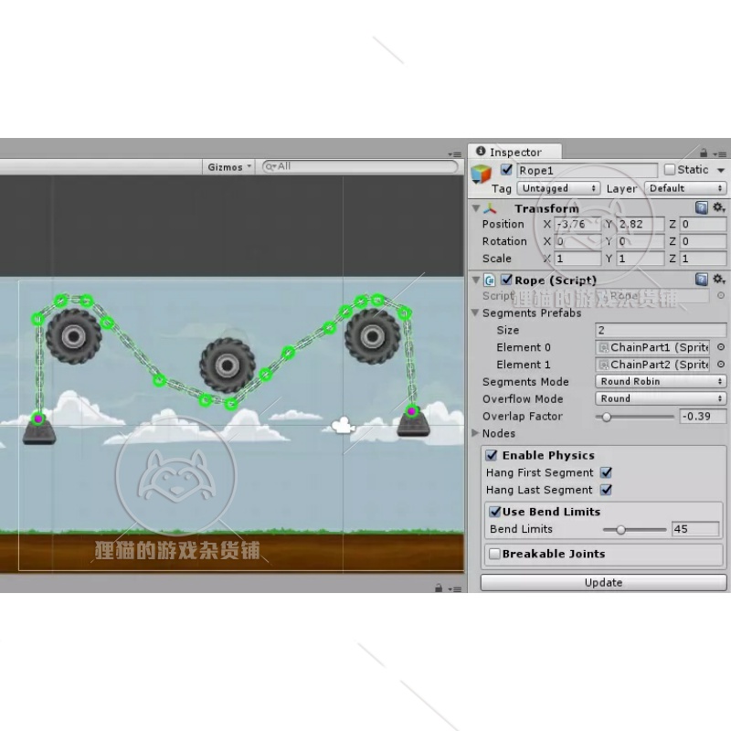 Unity 2D Rope Editor 横板游戏绳索编辑器 1.0 - 图0