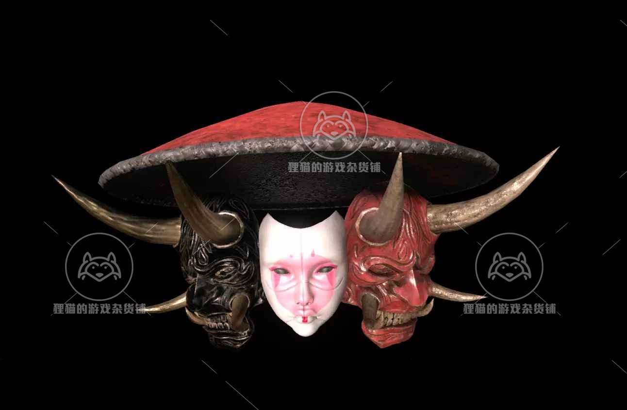 Unity PBR Asian Hats and Masks 1.0 包更 亚洲日本鬼脸面具帽子 - 图2