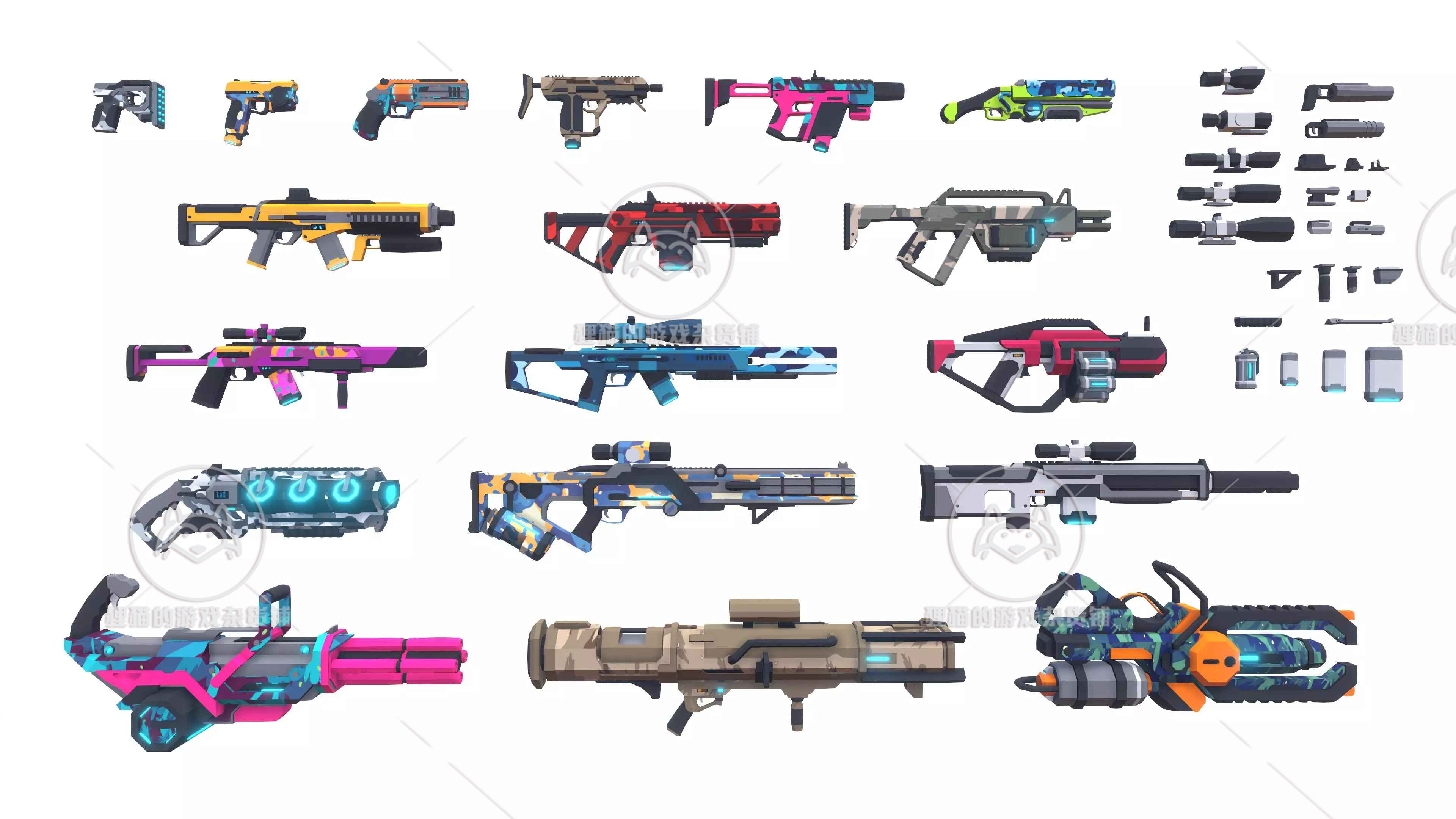 Unity 最新版CB Sci-Fi Gun Pack Complete 1.2 低模科幻武器枪支 - 图0