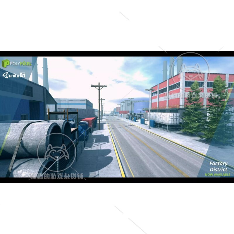 Unity Factory District 1.1工厂房工业区车间场景模型包_虎窝淘