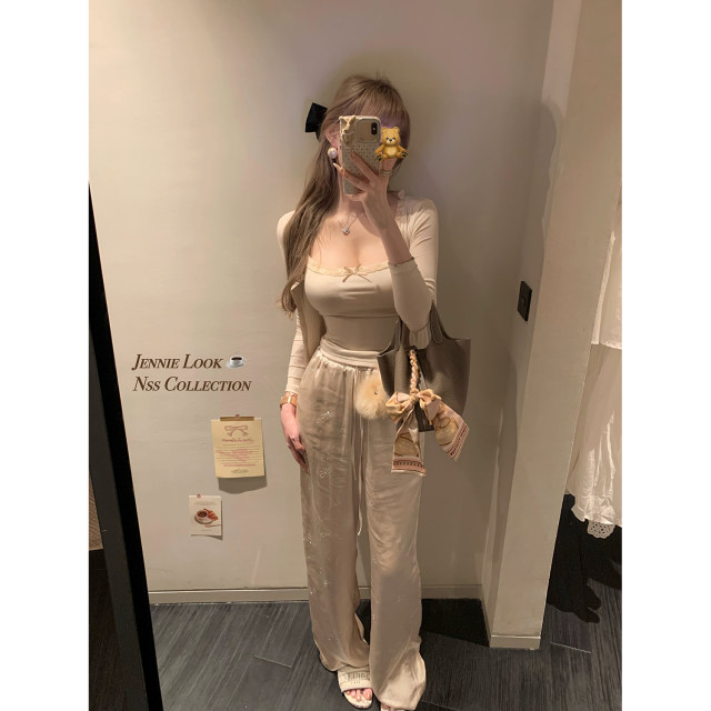 NSSCOLLECTION Gilt ແລະ trousers ເຈາະຮ້ອນ