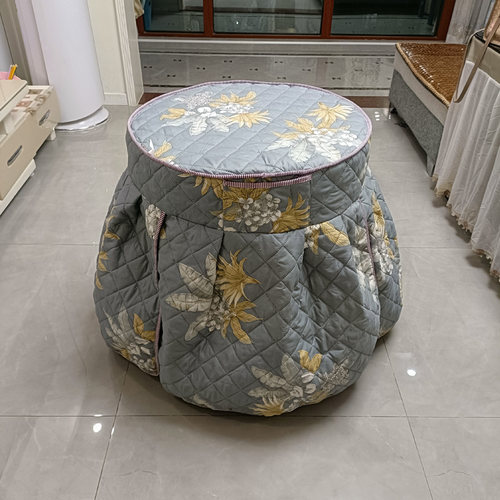 圆形加厚烤火桌布电取暖桌套小清新圆桌布罩布套酒店大圆茶几桌套 - 图0
