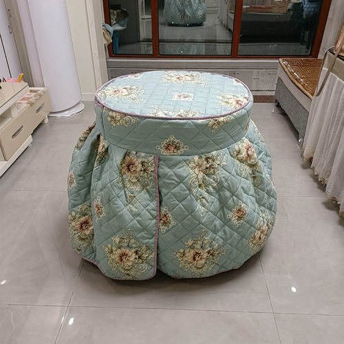 圆形加厚烤火桌布电取暖桌套小清新圆桌布罩布套酒店大圆茶几桌套 - 图2
