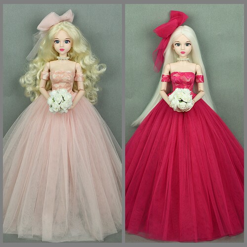 4分心怡娃娃衣服45-50厘米四分BJD SD大欣妍 婚纱 大礼服裙 - 图1
