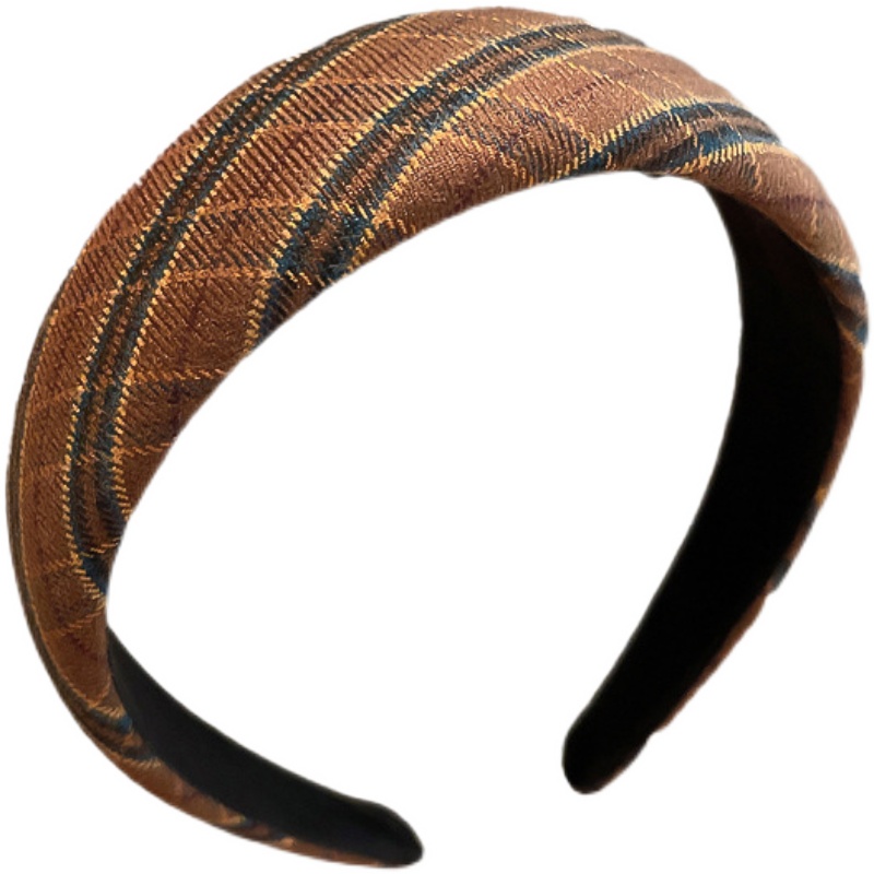 复古格子纹发箍法式韩版厚款海绵黑白格头箍网红ins海绵宽边发卡 - 图3