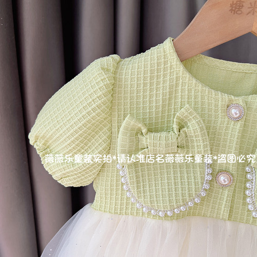 女童连衣裙婴儿童装裙子1-3-4岁2夏季女宝宝小香风洋气公主裙女孩 - 图1