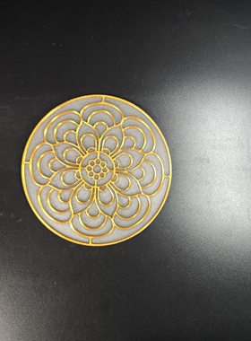 3d打印非遗景泰蓝免掐丝珐琅手工diy半成品电子掐丝圆形宝相花纹