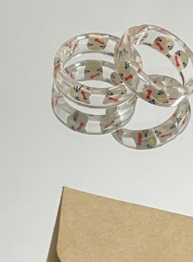 y2k辣妹甜心少女戒指kt猫戒指滴油星星豹纹开口戒指亚比配饰新品