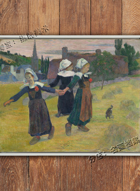 不列塔尼跳舞的女孩们 Breton Girls Dancing 少数民族舞蹈装饰画