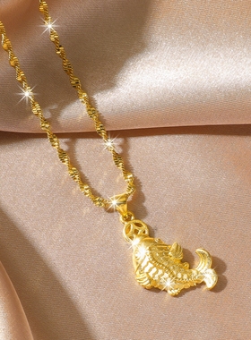 沙金项链女款小众轻奢高级感饰品