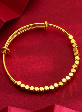 轻奢沙金饰品爆闪碎冰冰方糖手镯