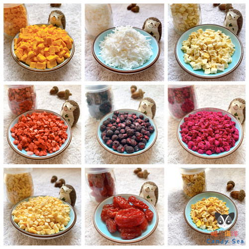 水果冻干蜜袋鼯龙猫松鼠黑尾土拨鼠仓鼠飞鼠花枝鼠互动零食水果干 - 图1
