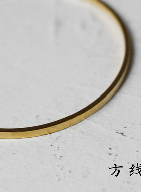 日韩简约风一根线细款窄版细圈手环金色手镯女钛钢镀K金不掉色
