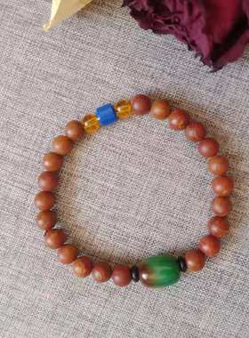 山东沙金玛瑙砭石手链