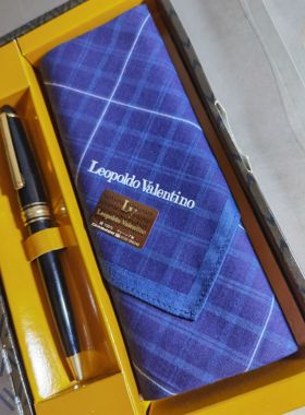 阅古斋日本产回流正品圆珠笔纯棉手卷手帕套装怀旧文具练字笔包邮