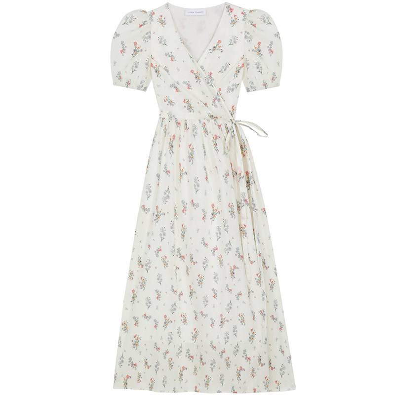 【多码可选】女生夏季收腰法式碎花连衣裙