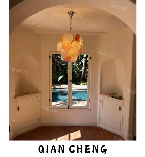 意大利murano中古风客厅卧室餐厅七彩法式复古穆拉诺手工玻璃吊灯 - 图0