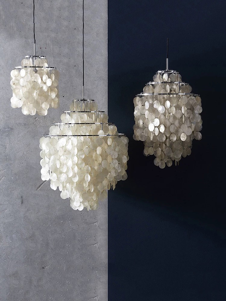 意大利法式奶油复古verpan珍珠贝壳吊灯餐厅卧室北欧客厅风铃灯,淘宝优惠券,粉丝福利购,淘宝优惠卷