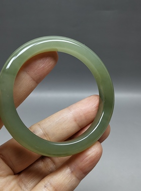 瑕疵清仓和田玉手镯53mm叮当镯