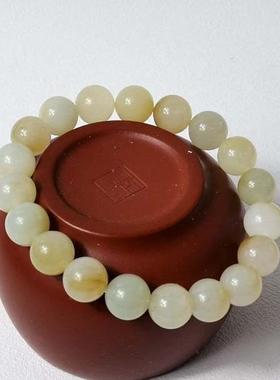 天然正品和田玉10mm手链圆珠