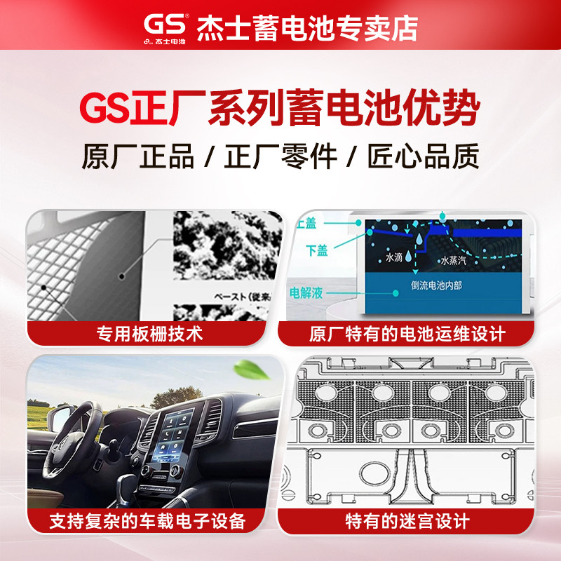 GS杰士统一蓄电池345LN1丰田原装卡罗拉双擎雷凌混动电瓶12V45AH