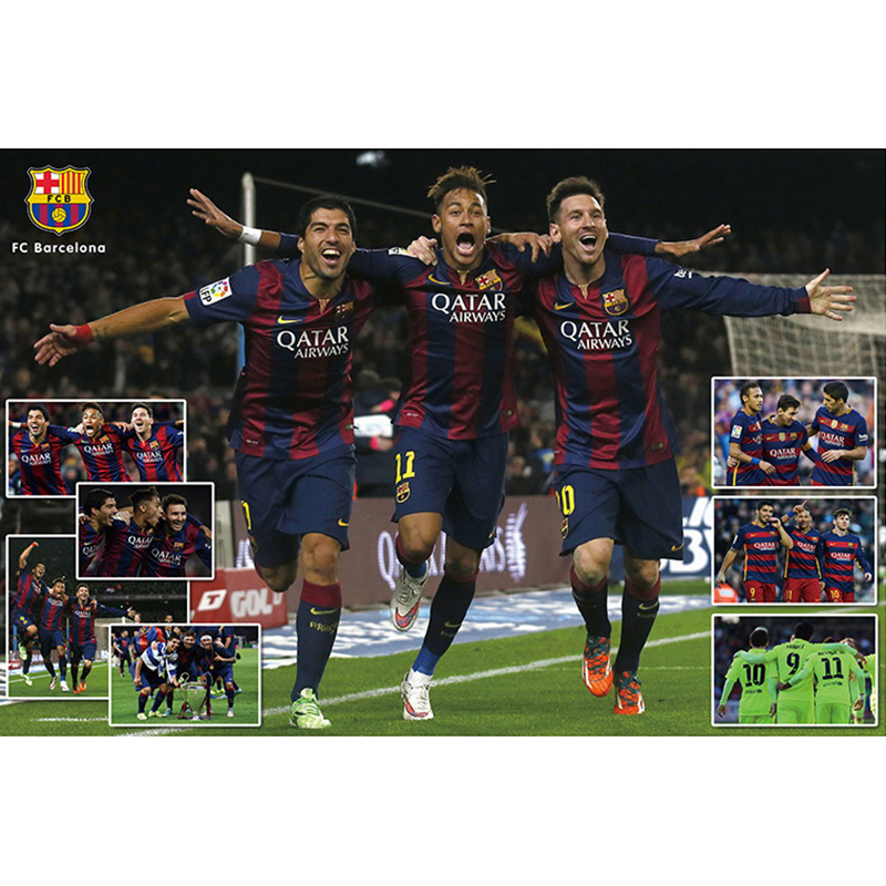 MSN巴萨球星海报梅西内马尔苏亚雷斯足球明星宿舍墙贴挂图装饰画,淘宝优惠券,粉丝福利购,淘宝优惠卷