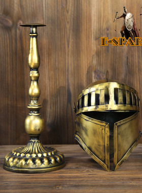 头盔仿古风酒吧软装摆件工艺品