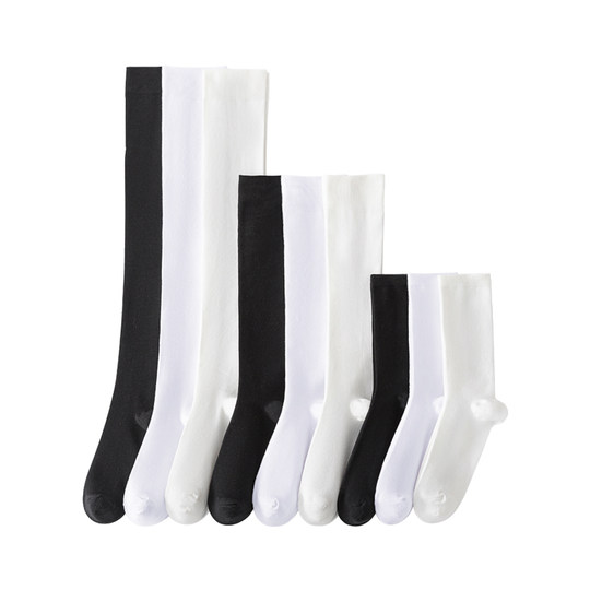 Pressure socks slimming legs for women in summer calf socks over knee socks jk stockings black with small leather shoes mid-stockings stockings