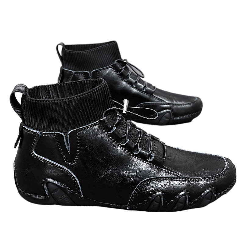 2025秋冬新款马丁靴潮休闲高帮皮鞋男豆豆鞋中邦加绒棉鞋短靴,淘宝优惠券,粉丝福利购,淘宝优惠卷