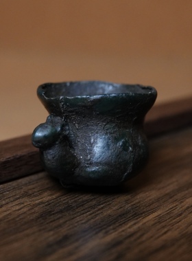 执壶原生态老托甲资粮锅小摆件巧克力皮壳全品文玩纯手工香插供养