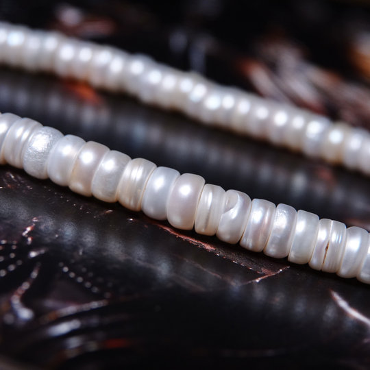 About 7.5mm pastoral area straight-cut hand-polished old pearl plain string play pure hand DIY rosary bracelet portable accessories