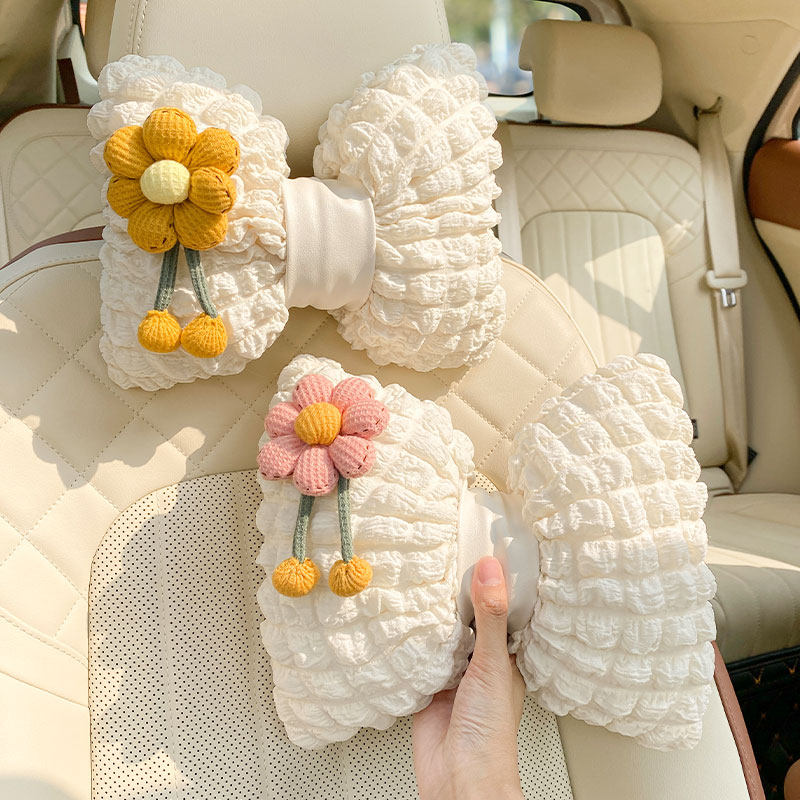 汽车头枕护颈枕套装可爱腰靠枕头车载车用靠枕一对通用座椅女生,淘宝优惠券,粉丝福利购,淘宝优惠卷