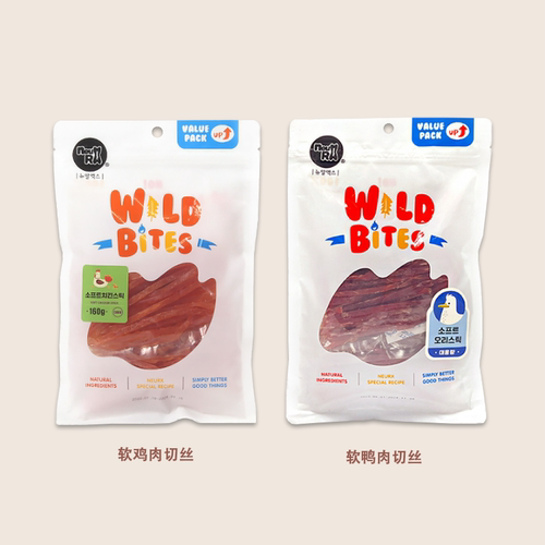 出口韩国狗狗零食NeuRx宠物食品松软鸡肉鸭肉切片切条小型犬奖励 - 图1