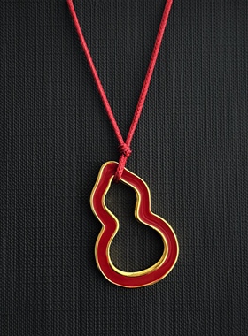 方枪枪同款红色本命年葫芦毛衣链