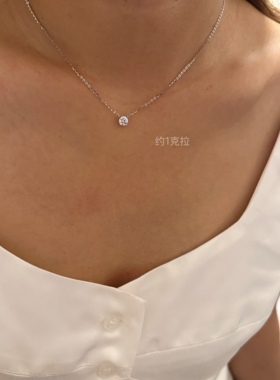 S925纯银赵露思同款闪钻项链